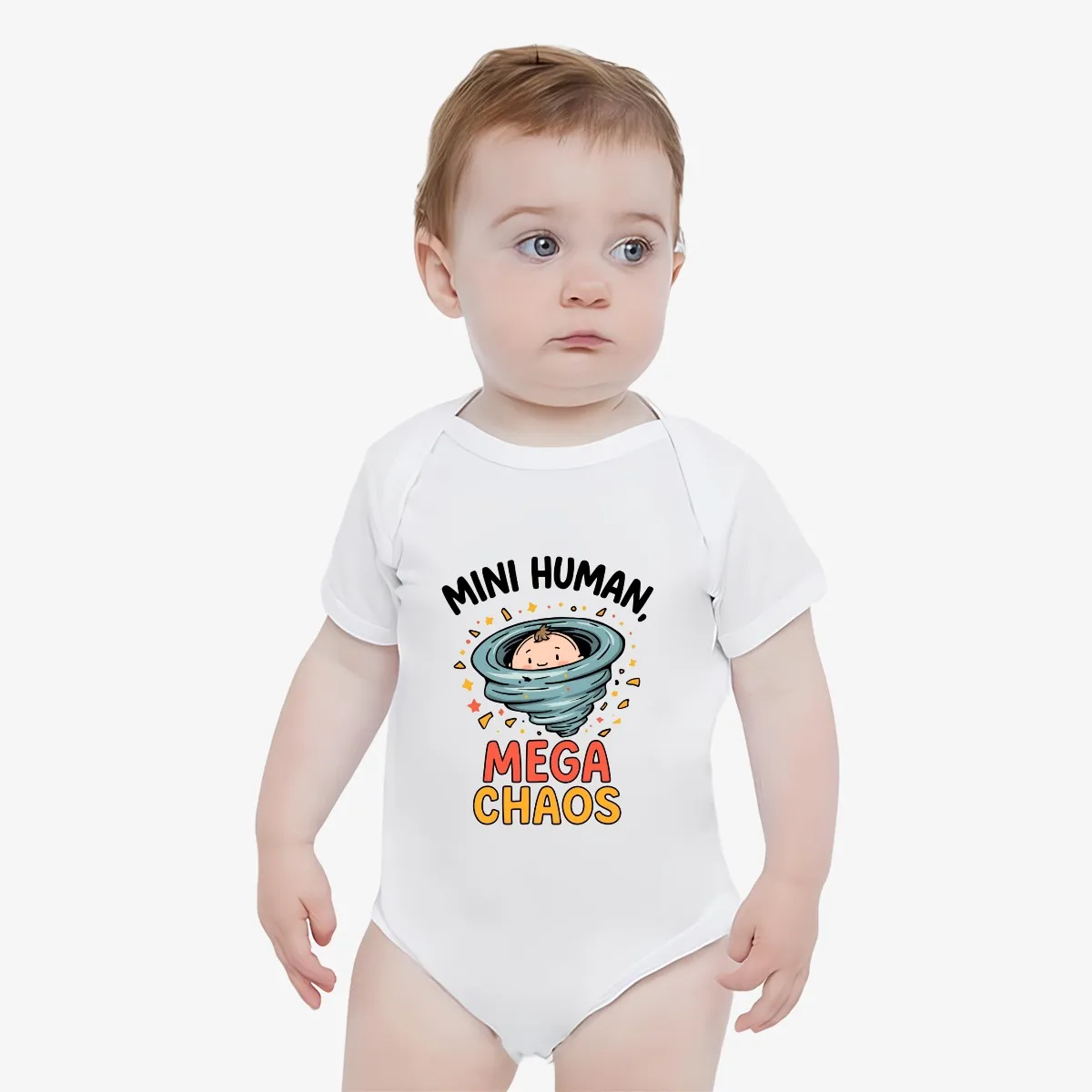 BABY ONESIE - "Mini Human, Mega Chaos"