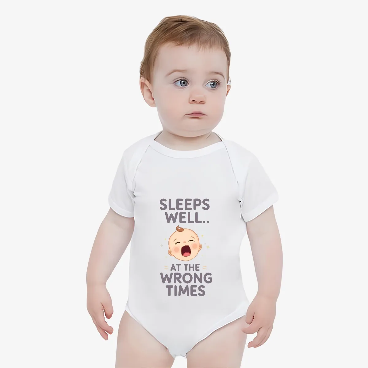 BABY ONESIE - "Sleeps Well... At the Wrong Times"